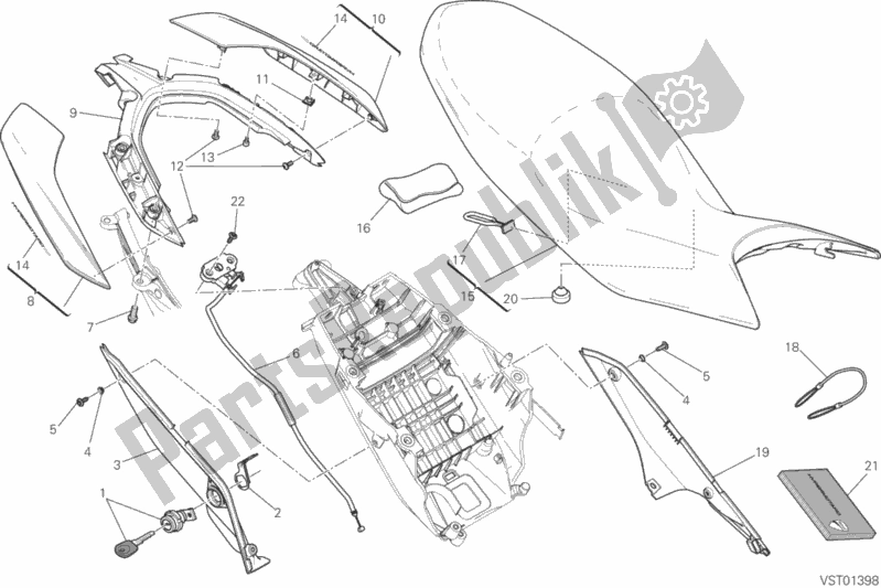 Wszystkie części do Siedzenie Ducati Hypermotard SP 821 2015